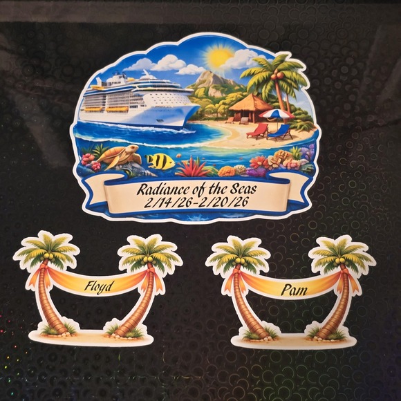 The Unbranded Brand Other - Royal Caribbean‎ Cruise Magnet Personalized Cruise Door Magnet Tropical Beach